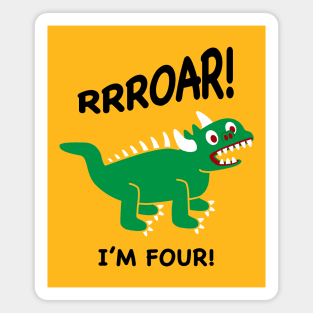 Lil Hodag Roar I'm Four Children’s Character Magnet